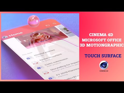 HOW TO CREATE The Microsoft Office app IN CINEMA 4D, TOUCH SURFACE PROJECT INCLUDED