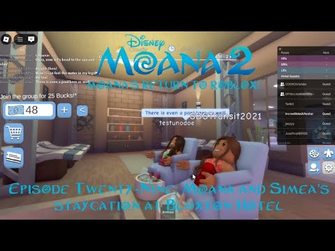 Moana's return to ROBLOX! Episode 29 | Moana and Simea's staycation at Bloxton Hotel