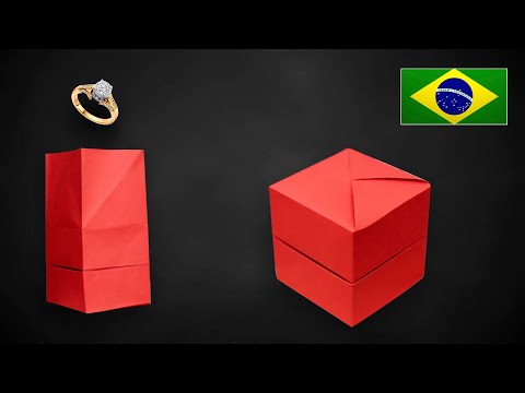 Origami: Caixinha de Presentes / Caixa de Anel - Fácil - Instruções em Português PT-BR