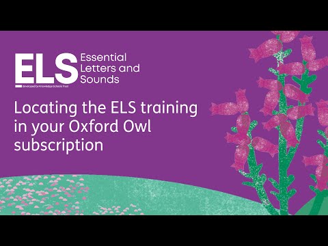 Locating the ELS Training in your Oxford Owl subscription