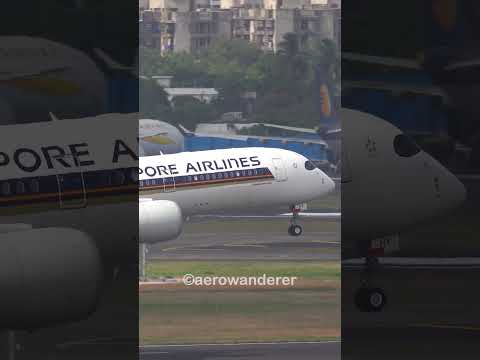 SINGAPORE AIRLINES A350-900 landing at Mumbai Airport #shorts #aviation #plane #a350 #mumbai