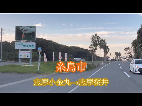 糸島市志摩小金丸→志摩桜井〈夕焼け〉車載動画［iPhone］サンバー