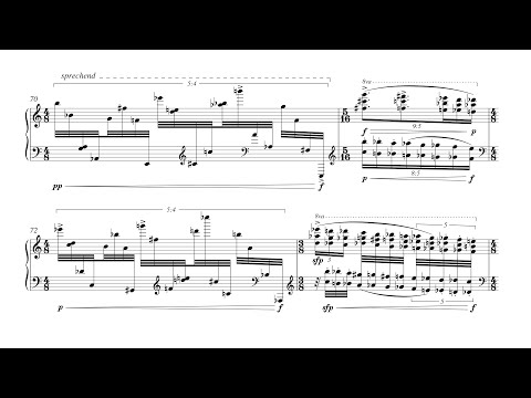 Beat Furrer - Studie für Klavier (2011) [Score-Video]