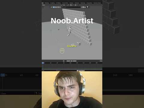 Noob vs Pro artist: Rigid body collision #blendertutorial #blender #blendercommunity #blender3d #b3d