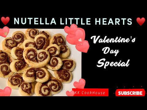 #Snack NUTELLA PUFFED HEARTS 💕 VALENTINES DAY SPECIAL  💕||KIDS QUICK SNACK||