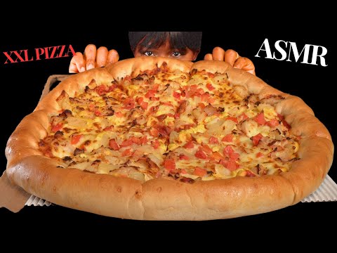 ASMR CREAMY CHEESY CHICKEN PIZZA  MUKBANG (NO Talking) |Slurpy Sticky Eating Sounds