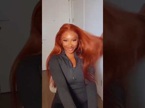 Transparent 13x6 Lace Frontal Wig Ginger Orange Colored Human Hair Wigs  For Black Women Pre Plucke