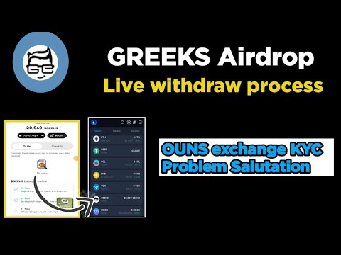 GREEK Airdrop Live Withdraw process | ONUS Exchange KYC problem Sole | GREEK Airdrop price