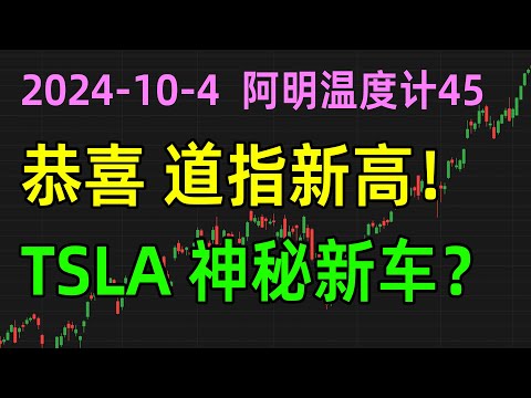 美股收评1005，恭喜道指新高，TSLA神秘新车