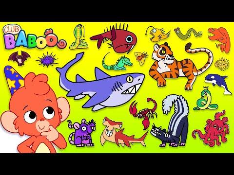 Animal ABC | Learn the alphabet with SCARY ANIMALS for KIDS | abcd videos | Club Baboo A to Z