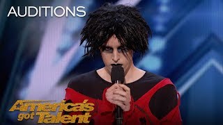 Oliver Graves: Gothic Comedian Slays Hilarious Set, Gets Emotional - America's Got Talent 2018