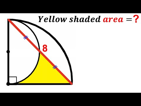 Can you find area of the Yellow shaded region? | (Quarter Circle) | #math #maths | #geometry