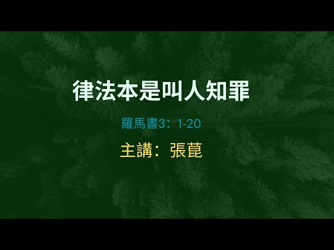 律法本事叫人知罪  羅馬書3：1-20  主講：張菎