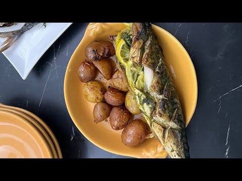 Oven Roasted Mackerel with Cilantro & Garlic