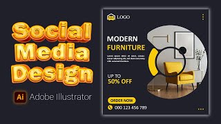 How to Create a Social Media Post for Modern Furniture | Instagram Post Design | Project-10