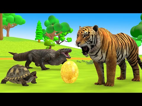 जादुई सुनहरा अंडा विशाल छिपकली और कछुआ नैतिक कहानी- Panchatantra Moral Stories- 3d Stories In Hindi