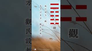 #shorts 易经第20卦——觀卦·大象传：風行地上，觀；先王以省方，觀民設教。