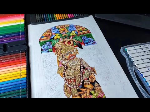 Shree kashtabhanjan dev hanuman ji | Draw hanuman ji background 😍