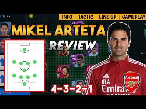 MIKEL ARTETA 4321 MANAGER REVIEW | NEW ARSENAL MANAGER | PES 2021 MOBILE