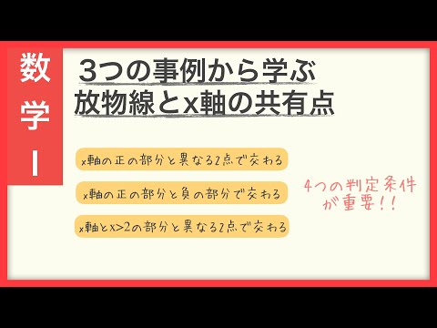 【数学1】3つの事例から学ぶ放物線とx軸との共有点