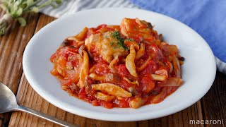 [Chicken in tomato sauce] Complete with one frying pan! Perfect for the main side dish ♪ | macaroni