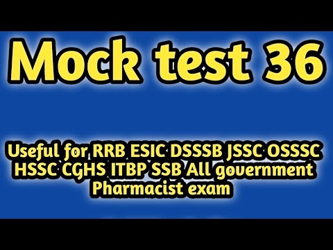 mock test for rrb pharmacist exam 2024#dsssb#rrb#esic#cghs#osssc#jssc