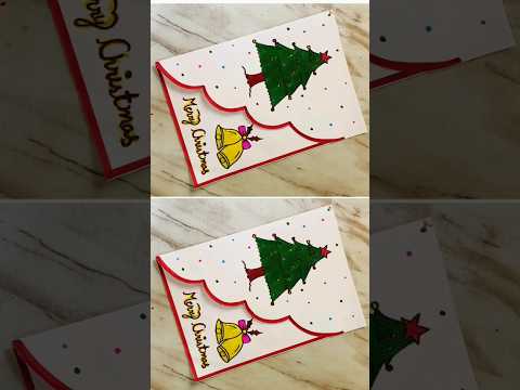 Merry Christmas greeting card making ideas 🎁🌲 #shorts #trending #viral #christmascard #diy #card