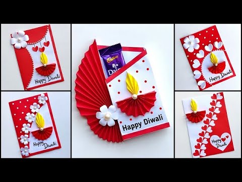 DIY top 5 Diwali greeting cards 2023 / Easy and beautiful diwali card making