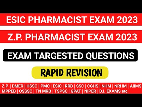 ESIC PHARMACIST EXAM PREPARATION | ZP PHARMACIST EXAM PREPARATION