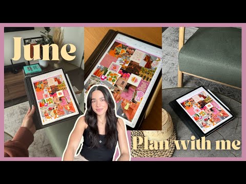 JUNE PLAN WITH ME ✨ IPad planning, vision board, make your own free stickers