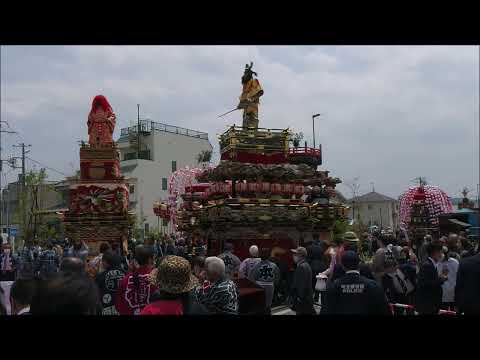 寄居・宗像神社例大祭全山車修復御披露目