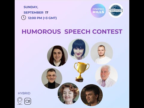 Humorous Speech Contest at Dnipro Hills Toastmasters Club (Sept.15, 2024)