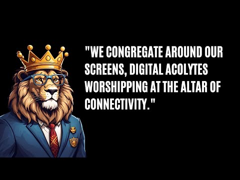 "We congregate around our screens, digital acolytes worshipping at the altar of connectivity."