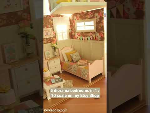 bedroom miniature diorama handmade by nerea pozo