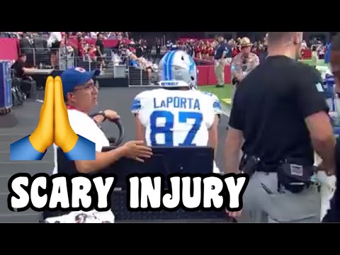 Sam LaPorta SCARY INJURY & CARTED OFF 🙏 Lions vs Cardinals 2024 highlights