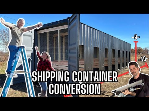 Shipping Container Conversion Interior Walls  with @TheCrockers| Modern Design Chicken Coop Build