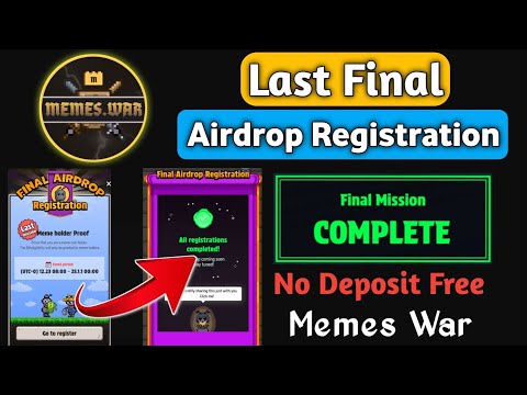 Memes War Last Final Airdrop Registration | Meme Holder Proof Last Mission Complete Free