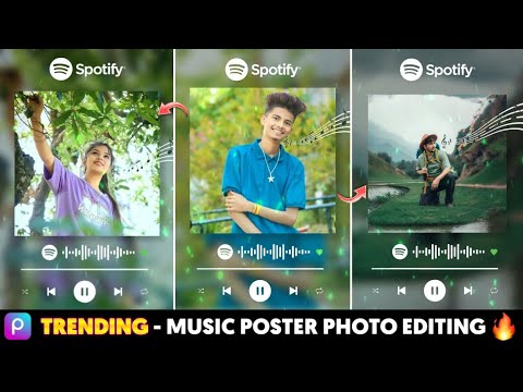 Picsart Music Poster Editing Tutorial | Spotify Filter Photo Editing Picsart | Picsart Photo Editing