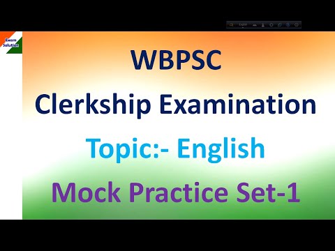 WBPSC Clerkship Examination 2023, English Practice Set-1. Exam Solution.