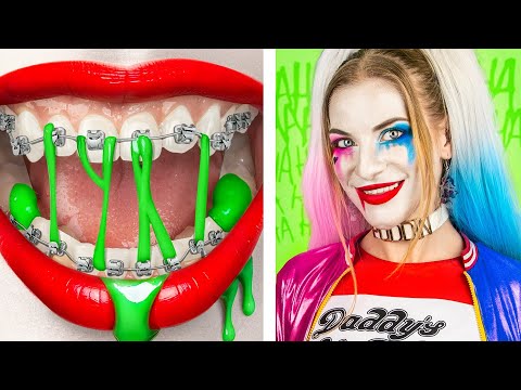 From Nerd To Beauty Bride Harley Quinn / Extreme Makeover With Gadgets From TikTok