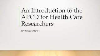 001 An Introduction to the APCD