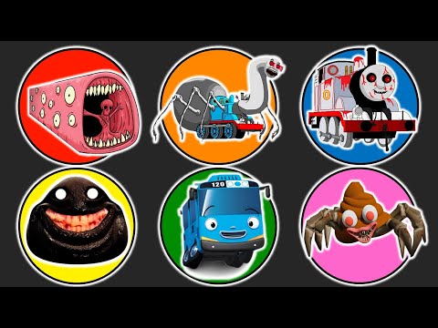 Spin Wheel Train Eater, Thomas Lipan, Kereta Timothy, Monster Pou, Bus Tayo, Poop Eater