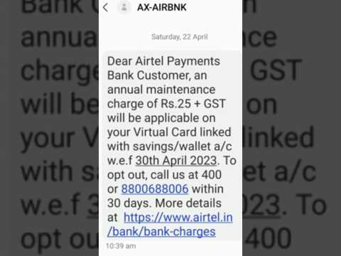 Airtel Payment Bank Virtual Card Annual Charges Big Bad News  #shorts #airtel #short