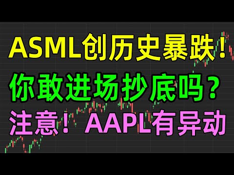 美股收评1015，ASML创历史暴跌，你敢进场抄底吗，注意AAPL有异动