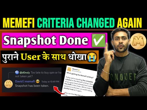 Memefi Airdrop Criteria Changed 📌 Memefi Airdrop SNAPSHOT || Memefi Airdrop New Update | Memefi Coin