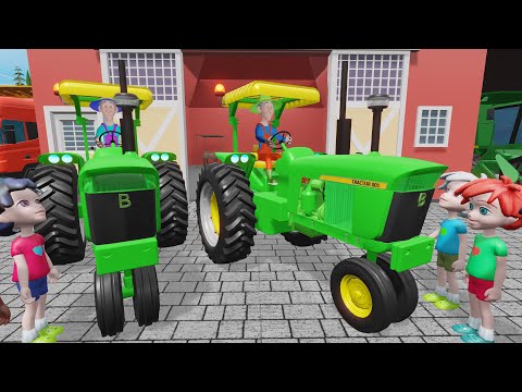 Green Tractor in Action and Extraordinary Adventures and Unique Tasks in the Fields and Orchards!