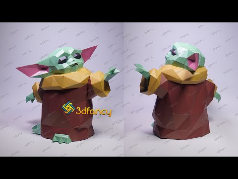 How to make Papercraft Baby Yoda - Star Wars Low Poly Papercraft SVG for Cricut Projects