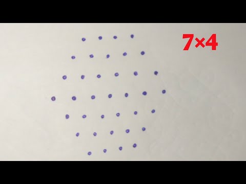 7×4 simple poo kolam||easy rangoli kolam||dharas house||#4