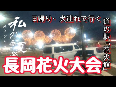 【長岡大花火大会】N-BOXで犬連れ日帰りベストポジションで観る花火｜長岡花火館で大花火を観覧してきました。