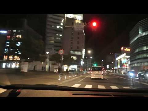 Oita city road 4K/30p night drive, from Oita ekimae to Omichi , Japan🗾